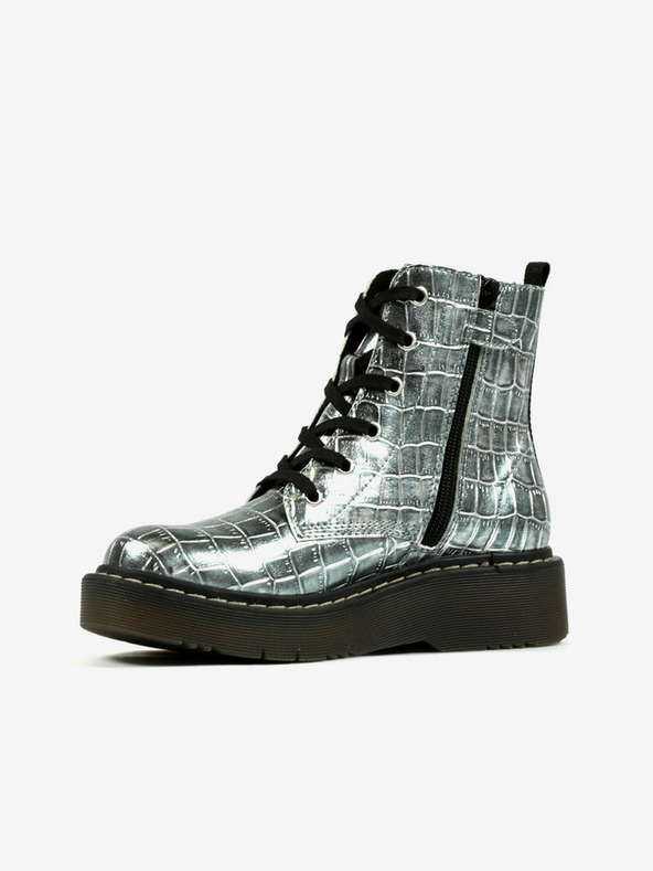 Richter Dekliški gležnjarji v srebrni barvi z živalskim vzorcem Richter