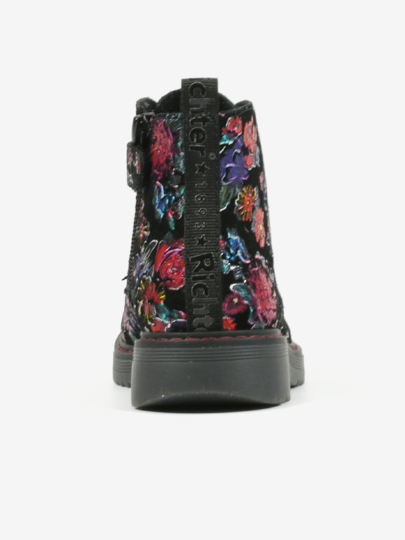 Richter Črni dekliški cvetlični gležnjarji Richter