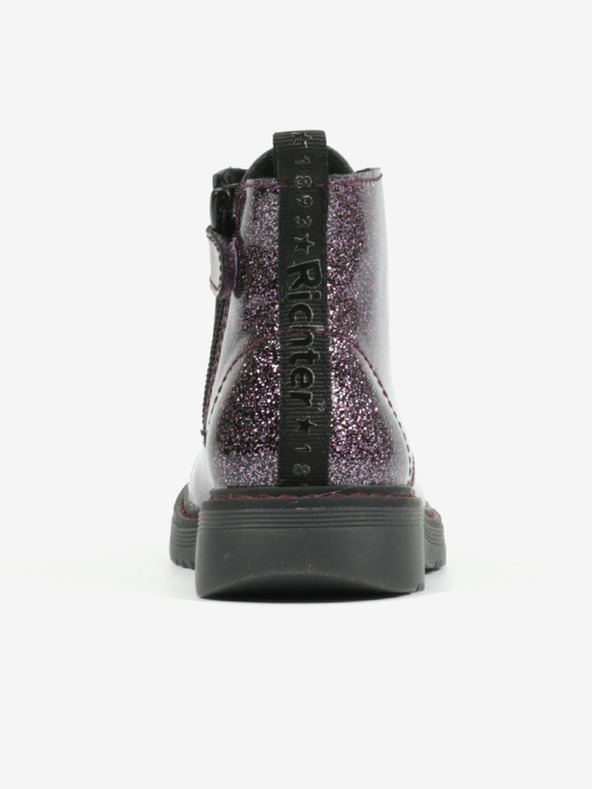 Richter Temno vijolični dekliški gležnarski škornji z bleščicami Richter