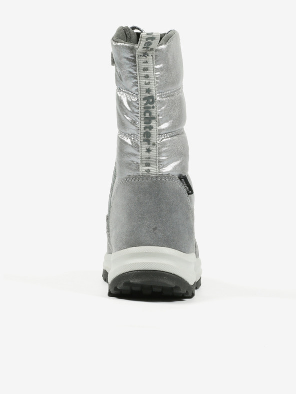 Richter Dekliški snežni škornji z detajli iz semiša v srebrni barvi Richter