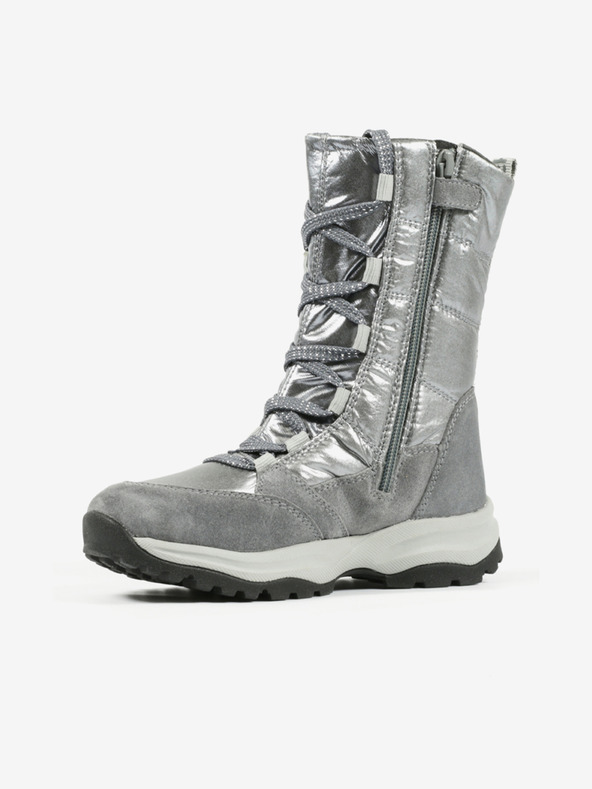 Richter Dekliški snežni škornji z detajli iz semiša v srebrni barvi Richter