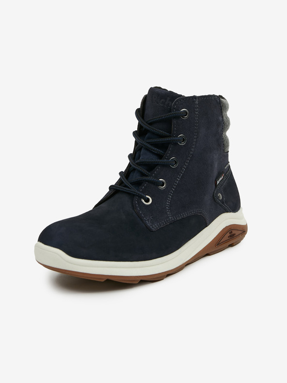 Richter Temno modri fantovski zimski škornji z usnjenim gležnjem Richter