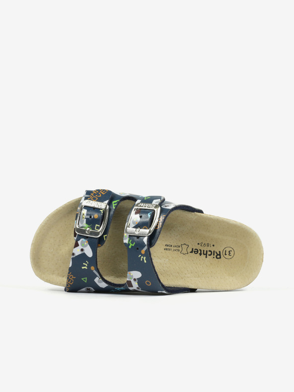 Richter Temno modri fantovski copati z vzorcem Richter