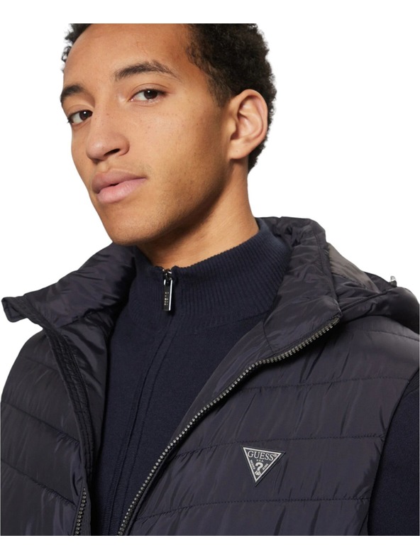 Guess Jeans Moški moder brezrokavnik s kapuco Guess jeans