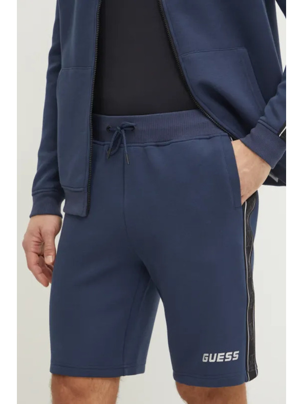 Guess Jeans Moške modre kratke hlače s stranskim logotipom Guess jeans