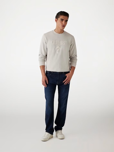 Guess Jeans Moška bela jopica z izvezenim logotipom Guess jeans