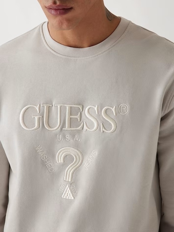 Guess Jeans Moška bela jopica z izvezenim logotipom Guess jeans