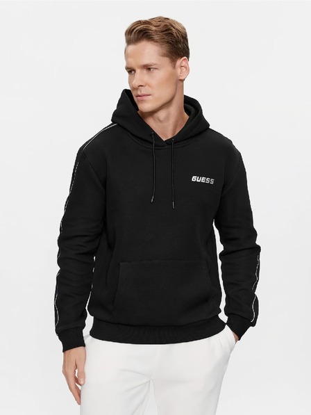 Guess Jeans Moška črna jopica Guess Eco Mickey Quattro G Hoodie