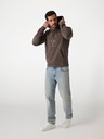 Guess Jeans Moška rjava jopica z izvezenim logotipom inkapuco Guess jeans