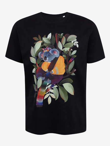 DOBRO Črne moške majice s potiskom Zoot DOBRO. Koala