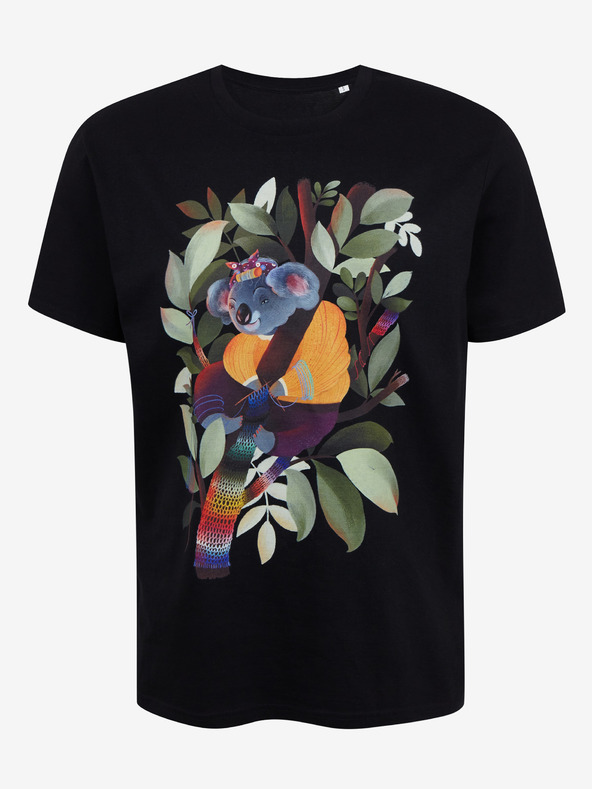 DOBRO Črne moške majice s potiskom Zoot DOBRO. Koala