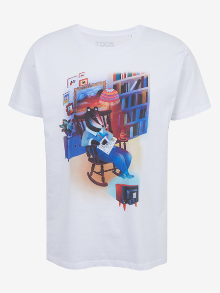 DOBRO Bele moške majice s potiskom Zoot DOBRO. Jazbec