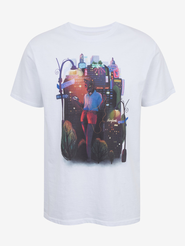 DOBRO Bele moške majice s potiskom Zoot DOBRO. Mačka