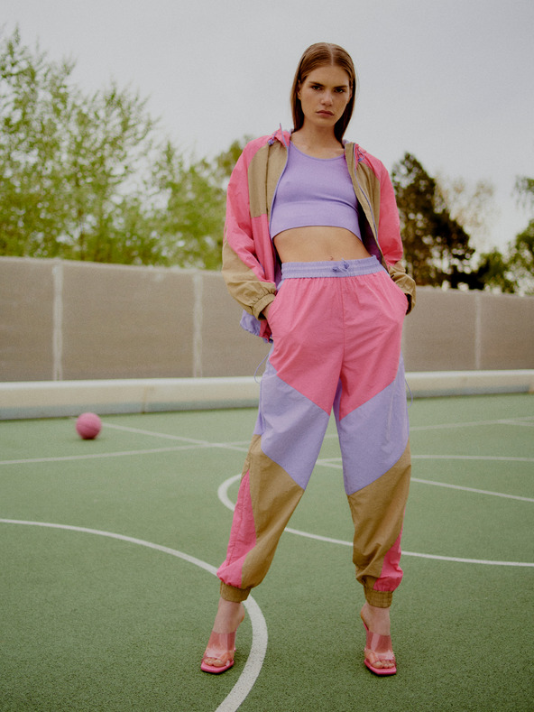 The Jogg Concept Bež in rožnata ženska lahka jakna The Jogg Concept