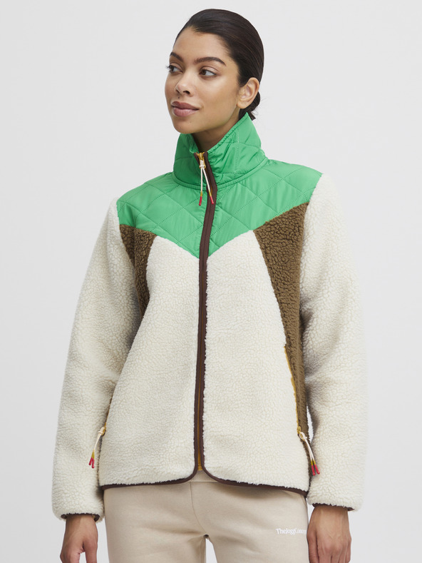 The Jogg Concept Krem in zelena ženska jakna The Jogg Concept