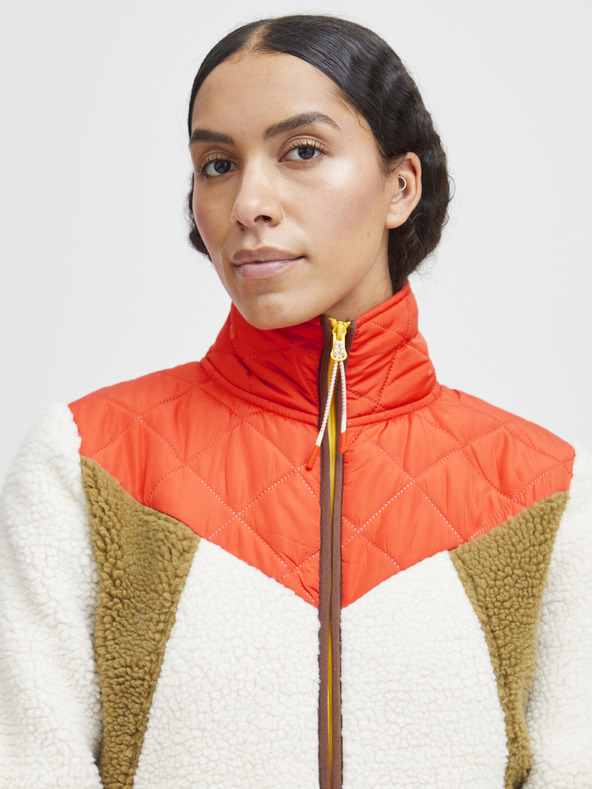 The Jogg Concept Krem in rdeča ženska jakna The Jogg Concept