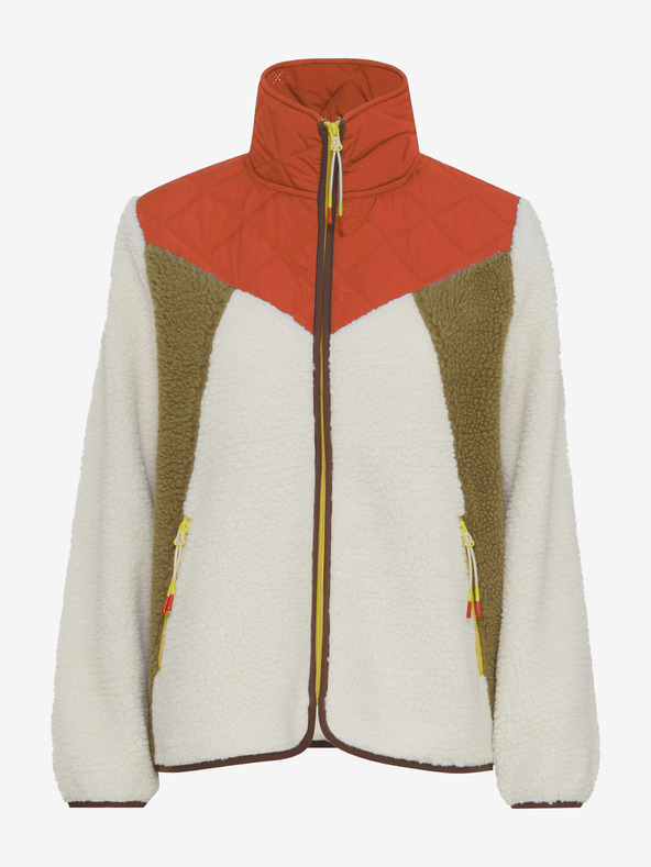 The Jogg Concept Krem in rdeča ženska jakna The Jogg Concept