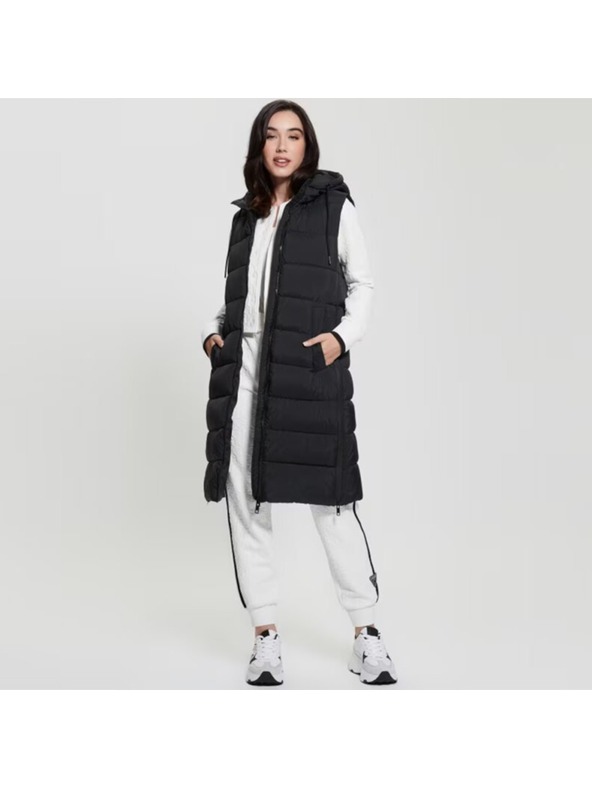 Guess Jeans Ženska črna puhovka telovnik Guess jeans