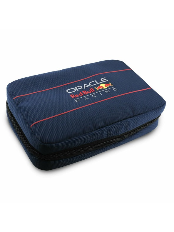 Oracle Red Bull Racing Red Bull PU prevelik potovalni kovček z logotipom mornariške barve