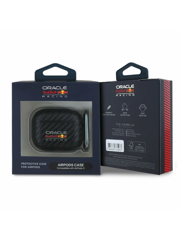 Oracle Red Bull Racing Red Bull PU karbonsko ohišje za AirPods 3 črno