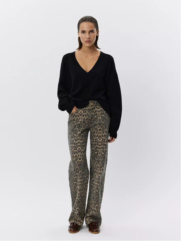 Sofie Schnoor Rjave ženske vzorčaste vrečaste hlače Sofie Schnoor