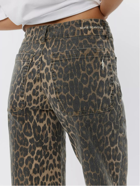 Sofie Schnoor Rjave ženske vzorčaste vrečaste hlače Sofie Schnoor