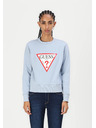 Guess Jeans Ženska svetlo modra jopica z velikim trikotnim logotipom Guess jeans