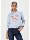 Guess Jeans Ženska svetlo modra jopica z velikim trikotnim logotipom Guess jeans