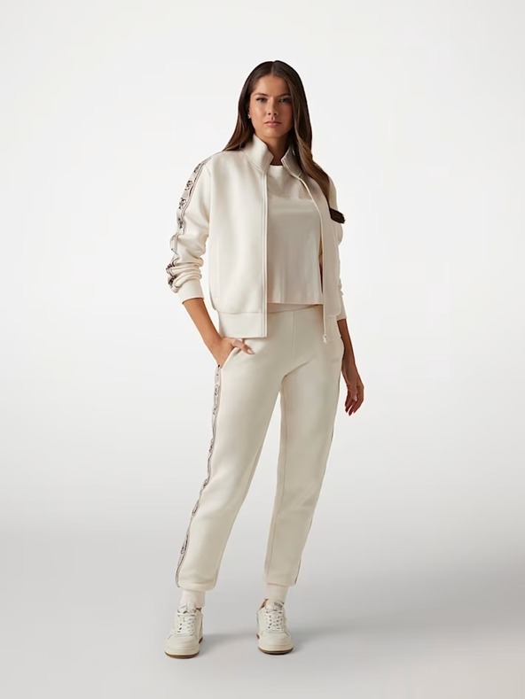 Guess Jeans Ženska bela jopica s stranskim logotipom Guess jeans