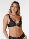 Wonderbra Črn ženski čipkasti push-up modrček Wonderbra GLAMOUR TRIANGLE PUSH-UP BRA