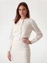 Guess Jeans Damski beli kardigan iz volnene mešanice z logom 4G Guess jeans