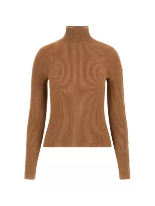 Guess Jeans Damski rjavi pulover Coconut latte Guess jeans