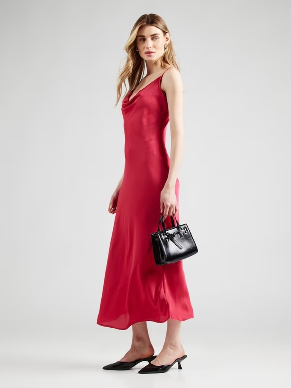 Guess Jeans Damske rdeče svilene obleke Guess jeans