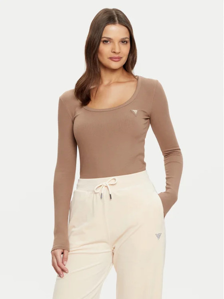 Guess Jeans Ženska rjava bluza Regular Fit Guess jeans