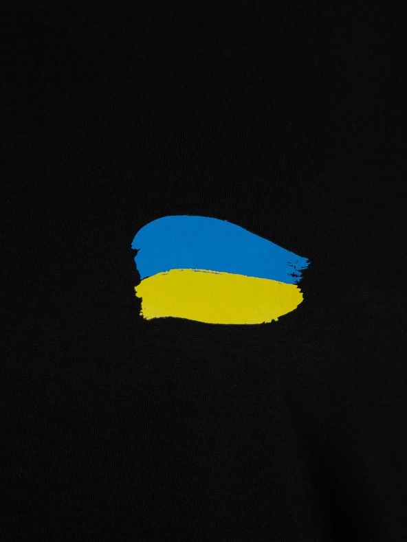 DOBRO Črna ženska oversize majica Ni treba besed iz kolekcije DOBRO. for Ukraine