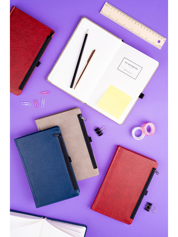 NOTIQUE NOTIQUE Beležka Hardy modra, črtasta, 13 x 21 cm