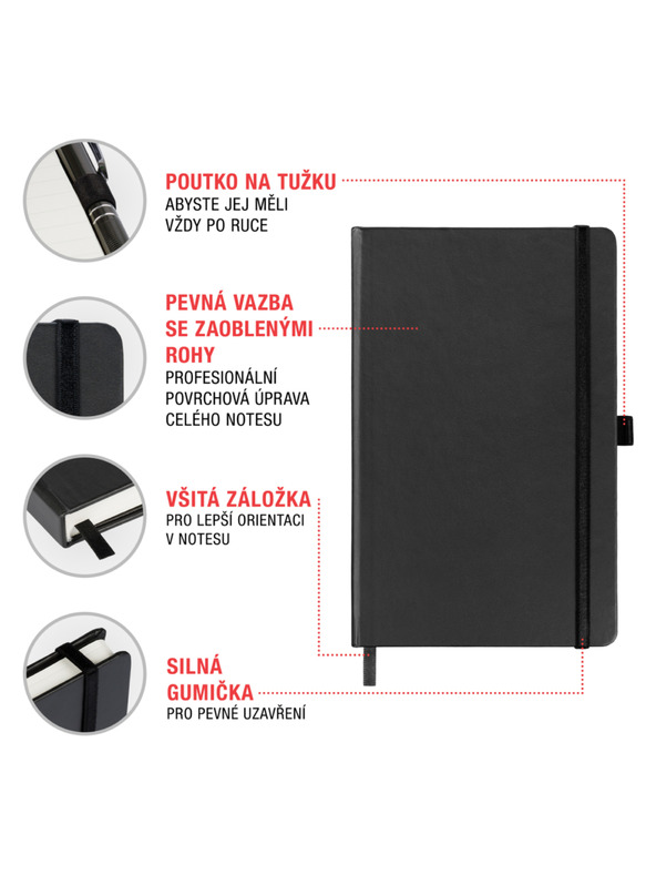 NOTIQUE NOTIQUE Zapiski Marmor, podloženi, 13 x 21 cm BAAGL