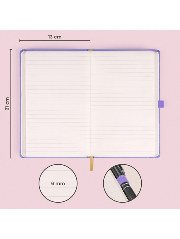 NOTIQUE NOTIQUE Zapiski Lila, podloženi, 13 x 21 cm