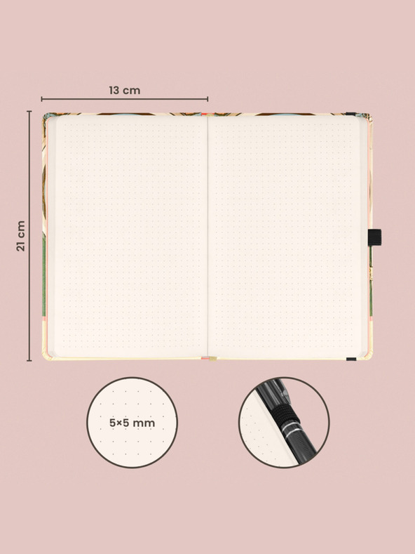 NOTIQUE NOTIQUE Beležnica Alfons Mucha - Petrihor, pikčasta, 13 x 21 cm