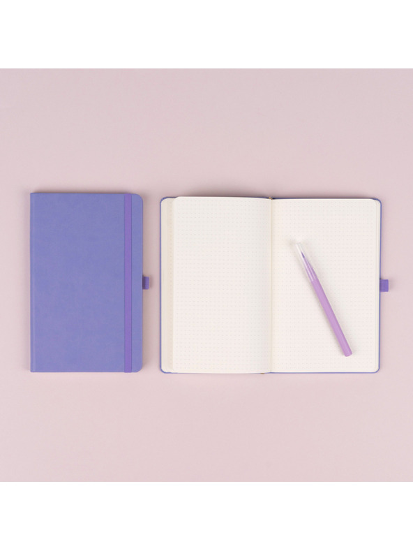 NOTIQUE NOTIQUE Notes Lila, pikčasta, 13 x 21 cm