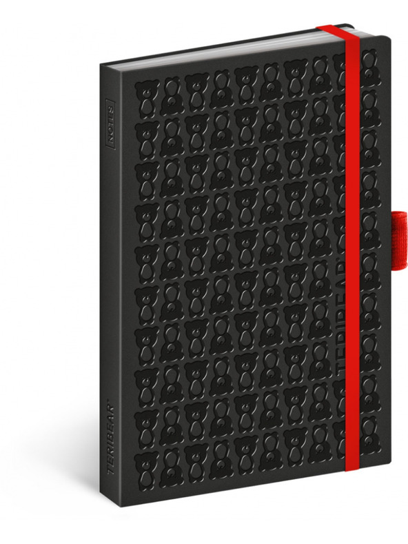 NOTIQUE NOTIQUE Zapiski Teribear, črni, podloženi, 9 x 13 cm