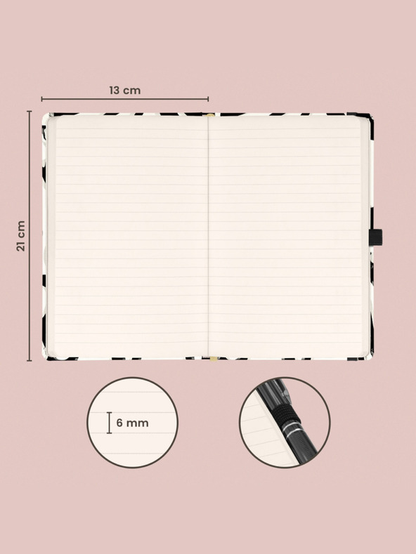 NOTIQUE NOTIQUE Notes Abstraktno, podloženo, 13 x 21 cm