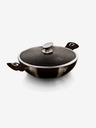 Berlingerhaus Ponev Wok s pokrovom z marmornato površino 30 cm Shiny Black Edition BERLINGERHAUS