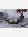 Berlingerhaus Ponev Wok s pokrovom z marmornato površino 30 cm Shiny Black Edition BERLINGERHAUS