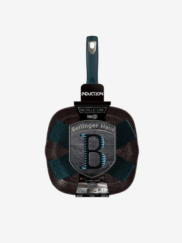 Berlingerhaus Ponev za peko na žaru s površino iz marmorja 28 cm BERLINGERHAUS Metallic Line Aquamarine Edition