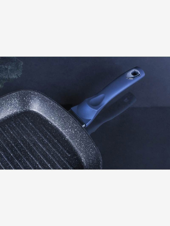 Berlingerhaus Ponev za peko na žaru s površino iz marmorja 28 cm BERLINGERHAUS Metallic Line Aquamarine Edition