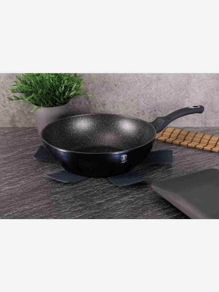 Berlingerhaus Wok ponev z marmorno površino 30 cm BERLINGERHAUS Metallic Line Aquamarine Edition