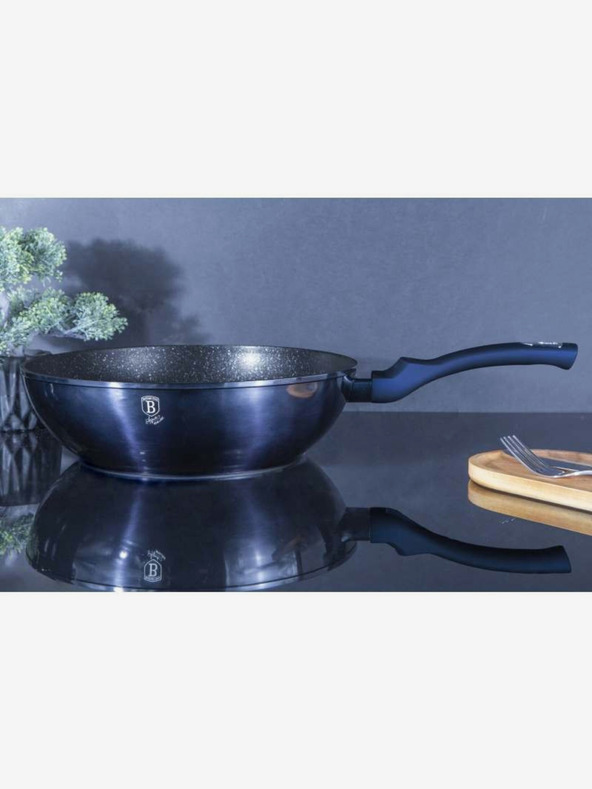 Berlingerhaus Wok ponev z marmorno površino 30 cm BERLINGERHAUS Metallic Line Aquamarine Edition