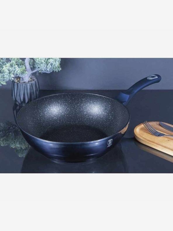 Berlingerhaus Wok ponev z marmorno površino 30 cm BERLINGERHAUS Metallic Line Aquamarine Edition