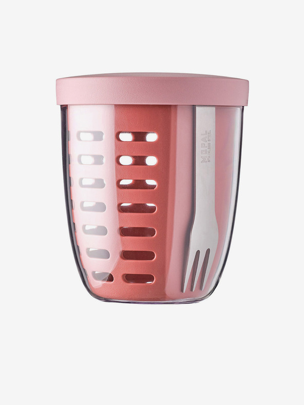 Mepal Roza škatlica za prigrizke s cedilom Mepal Ellipse 600 ml